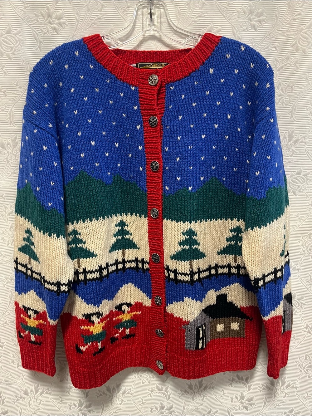 Vintage 1988 Eddie Bauer Christmas Cardigan L